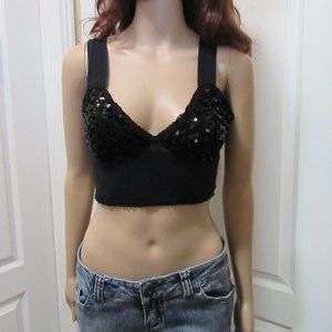 Bustier Top Black with Sequence